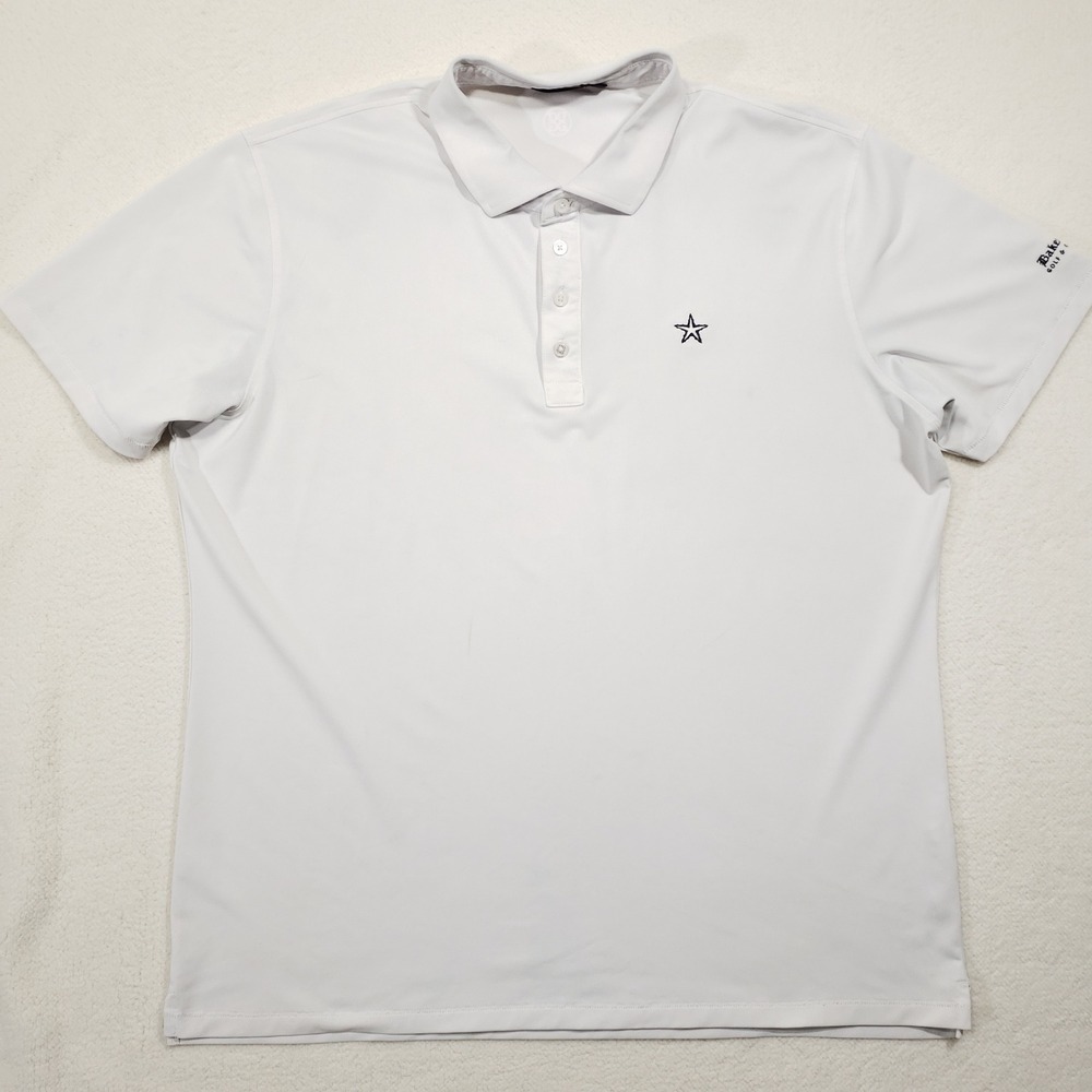 G/FORE‎ Golf Polo Men XL White Baker's Bay Star Logo Stretch Short Sleeve